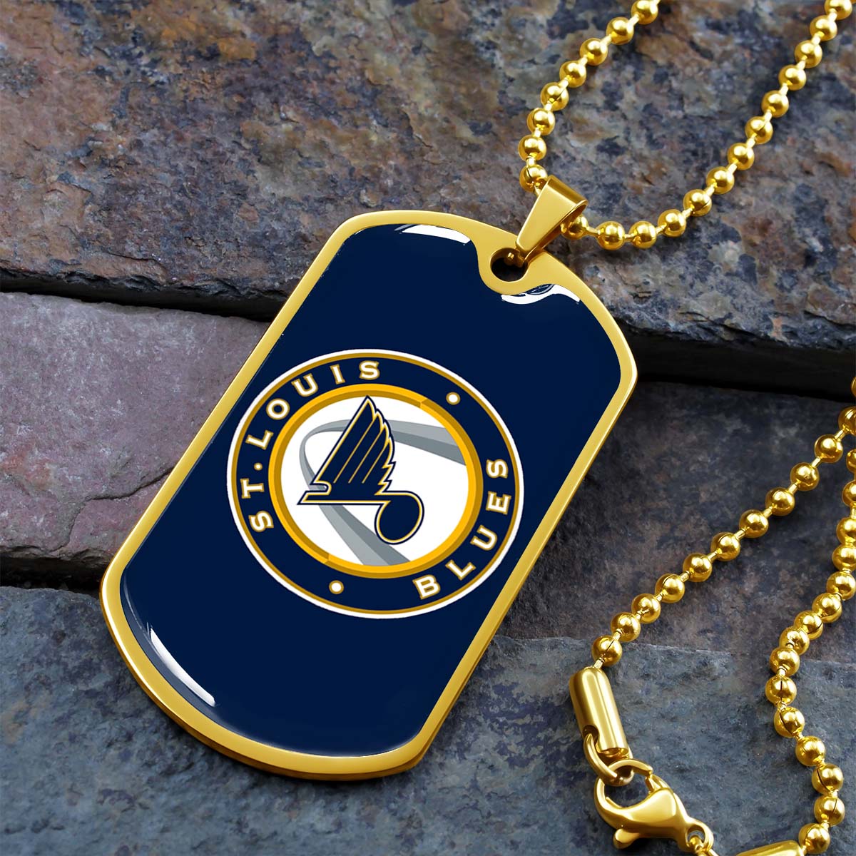 Ice Hockey - HKD028 - St. Louis Blues Sports - Ice Hockey Dog Tag - Military Ball Chain - Luxury Dog Tag
