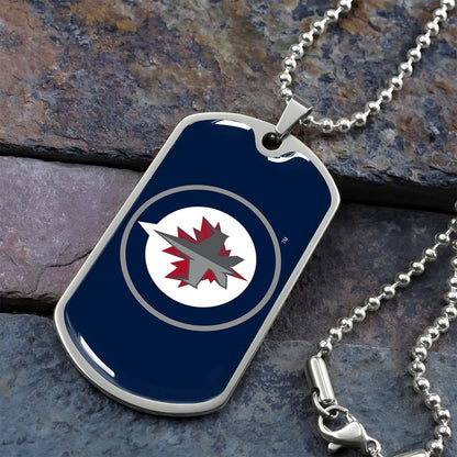 Ice Hockey - HKD030 - Winnipeg Jets Sports - Ice Hockey Dog Tag - Military Ball Chain - Luxury Dog Tag