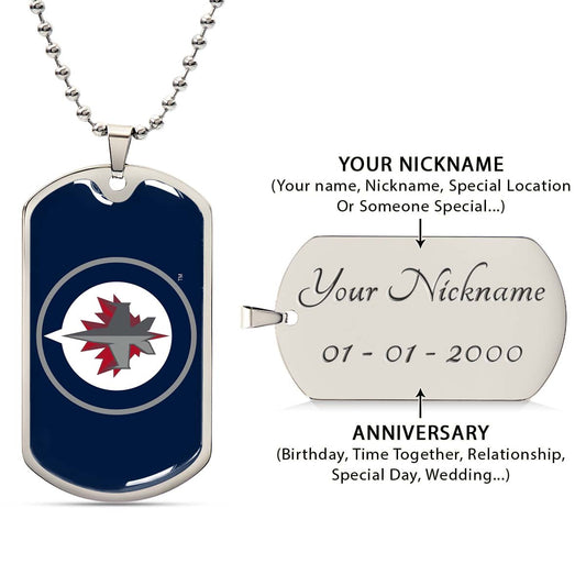 Ice Hockey - HKD030 - Winnipeg Jets Sports - Ice Hockey Dog Tag - Military Ball Chain - Luxury Dog Tag