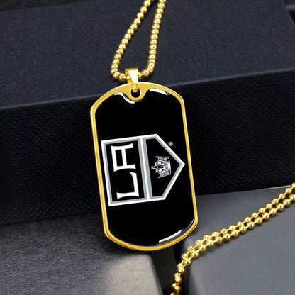 Ice Hockey - HKD033 - Los Angeles Kings - Ice Hockey Dog Tag - Military Ball Chain - Luxury Dog Tag