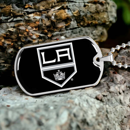 Ice Hockey - HKD033 - Los Angeles Kings - Ice Hockey Dog Tag - Military Ball Chain - Luxury Dog Tag