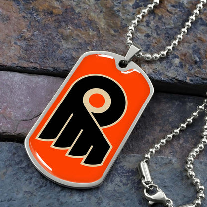Ice Hockey - HKD034 - Philadelphia Flyers - Ice Hockey Dog Tag - Military Ball Chain - Luxury Dog Tag