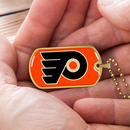 Ice Hockey - HKD034 - Philadelphia Flyers - Ice Hockey Dog Tag - Military Ball Chain - Luxury Dog Tag