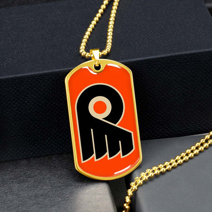 Ice Hockey - HKD034 - Philadelphia Flyers - Ice Hockey Dog Tag - Military Ball Chain - Luxury Dog Tag