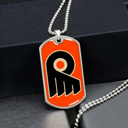 Ice Hockey - HKD034 - Philadelphia Flyers - Ice Hockey Dog Tag - Military Ball Chain - Luxury Dog Tag