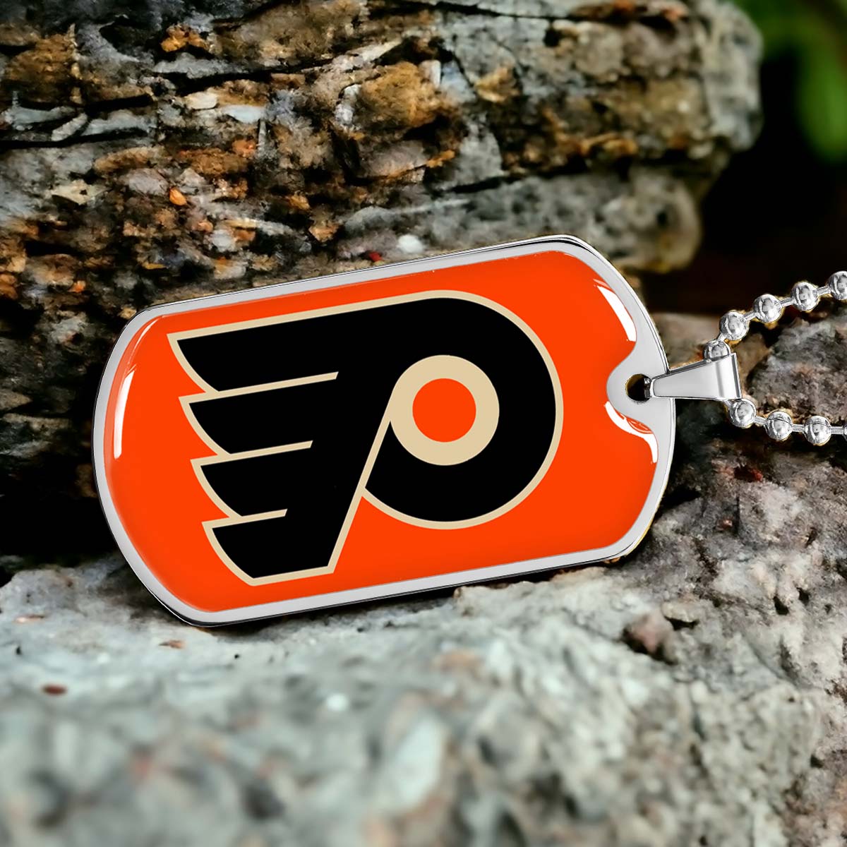 Ice Hockey - HKD034 - Philadelphia Flyers - Ice Hockey Dog Tag - Military Ball Chain - Luxury Dog Tag