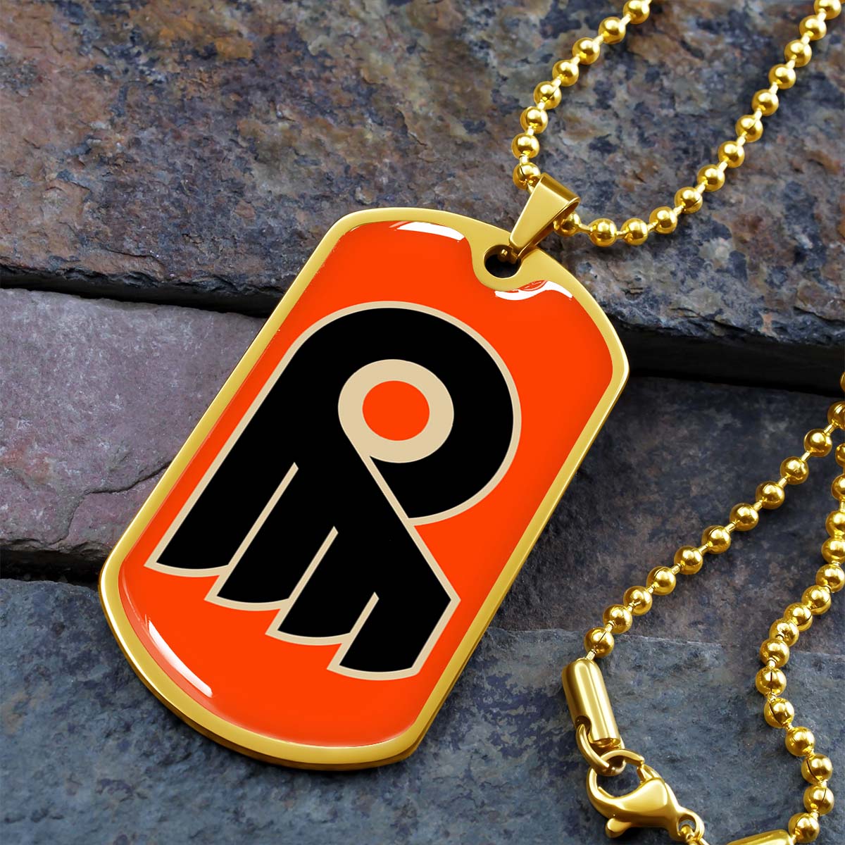 Ice Hockey - HKD034 - Philadelphia Flyers - Ice Hockey Dog Tag - Military Ball Chain - Luxury Dog Tag