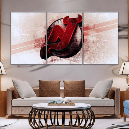 Ice Hockey Team Wall Art - IH5024 - New Jersey Devils - Bold Sports Emblem - Ice Hockey Team Poster - Ice Hockey Team Canvas