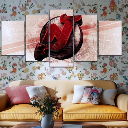 Ice Hockey Team Wall Art - IH5024 - New Jersey Devils - Bold Sports Emblem - Ice Hockey Team Poster - Ice Hockey Team Canvas