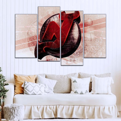 Ice Hockey Team Wall Art - IH5024 - New Jersey Devils - Bold Sports Emblem - Ice Hockey Team Poster - Ice Hockey Team Canvas