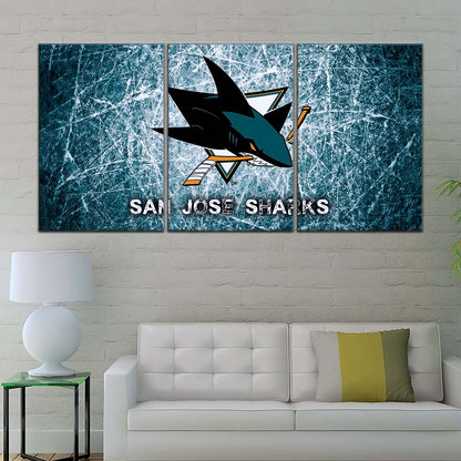 Ice Hockey Team Wall Art - IH5033 - San Jose Sharks - Fierce Hockey Spirit on Ice - Ice Hockey Team Poster - Ice Hockey Team Canvas