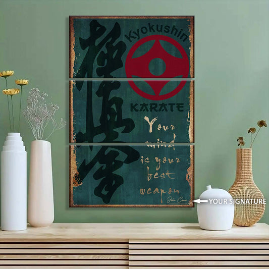 Karate - 3 Piece Wall Art - KA042 - Your Mind Is Your Best Weapon - Kyokushin Karate - Karate Canvas