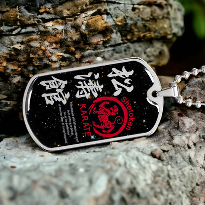 Karate - KADL003 - The Ultimate Aim Of Karate Does Not Lie In Victory Or Defeat - Shotokan Karate - Karate Dog Tag - Military Ball Chain - Luxury Dog Tag