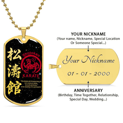 Karate - KADL003 - The Ultimate Aim Of Karate Does Not Lie In Victory Or Defeat - Shotokan Karate - Karate Dog Tag - Military Ball Chain - Luxury Dog Tag