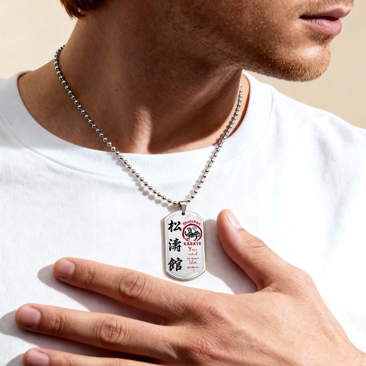 Karate - KADL007 - Your Mind Is Your Best Weapon - Shotokan Karate - Karate Dog Tag - Military Ball Chain - Luxury Dog Tag
