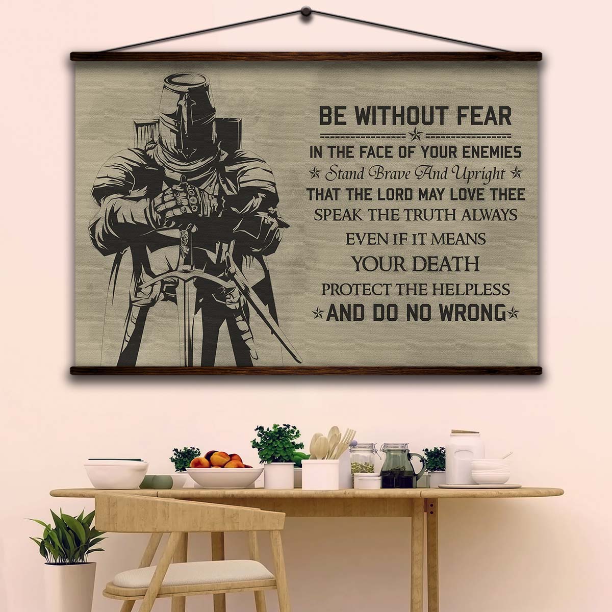 Knight Templar Wall Art - Knight Templar Poster - Knight Templar Canvas - Be Without Fear - KT006 - Horizontal Poster - Horizontal Canvas
