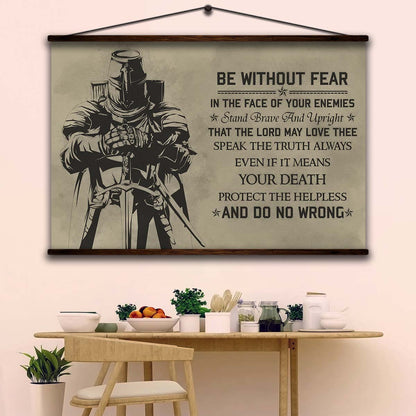 Knight Templar Wall Art - Knight Templar Poster - Knight Templar Canvas - Be Without Fear - KT006 - Horizontal Poster - Horizontal Canvas