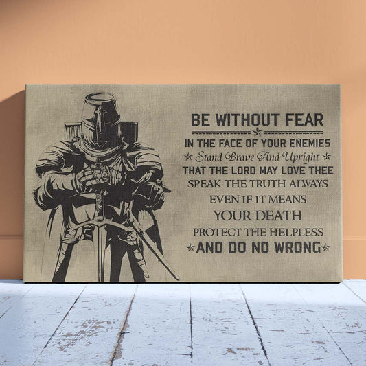 Knight Templar Wall Art - Knight Templar Poster - Knight Templar Canvas - Be Without Fear - KT006 - Horizontal Poster - Horizontal Canvas