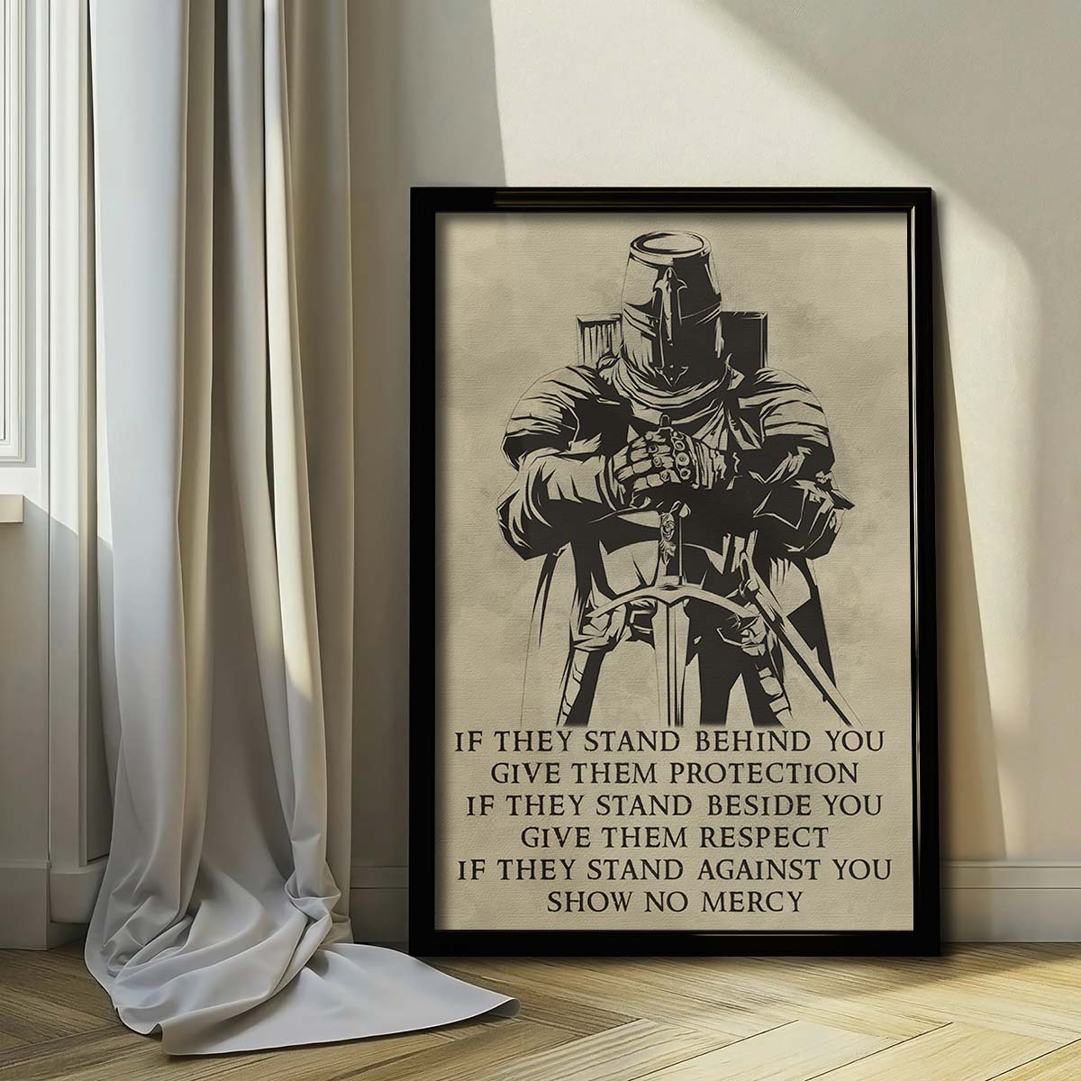 Knight Templar Wall Art - Knight Templar Poster - Knight Templar Canvas - IF - Show No Mercy - KT024 - Vertical Poster - Vertical Canvas