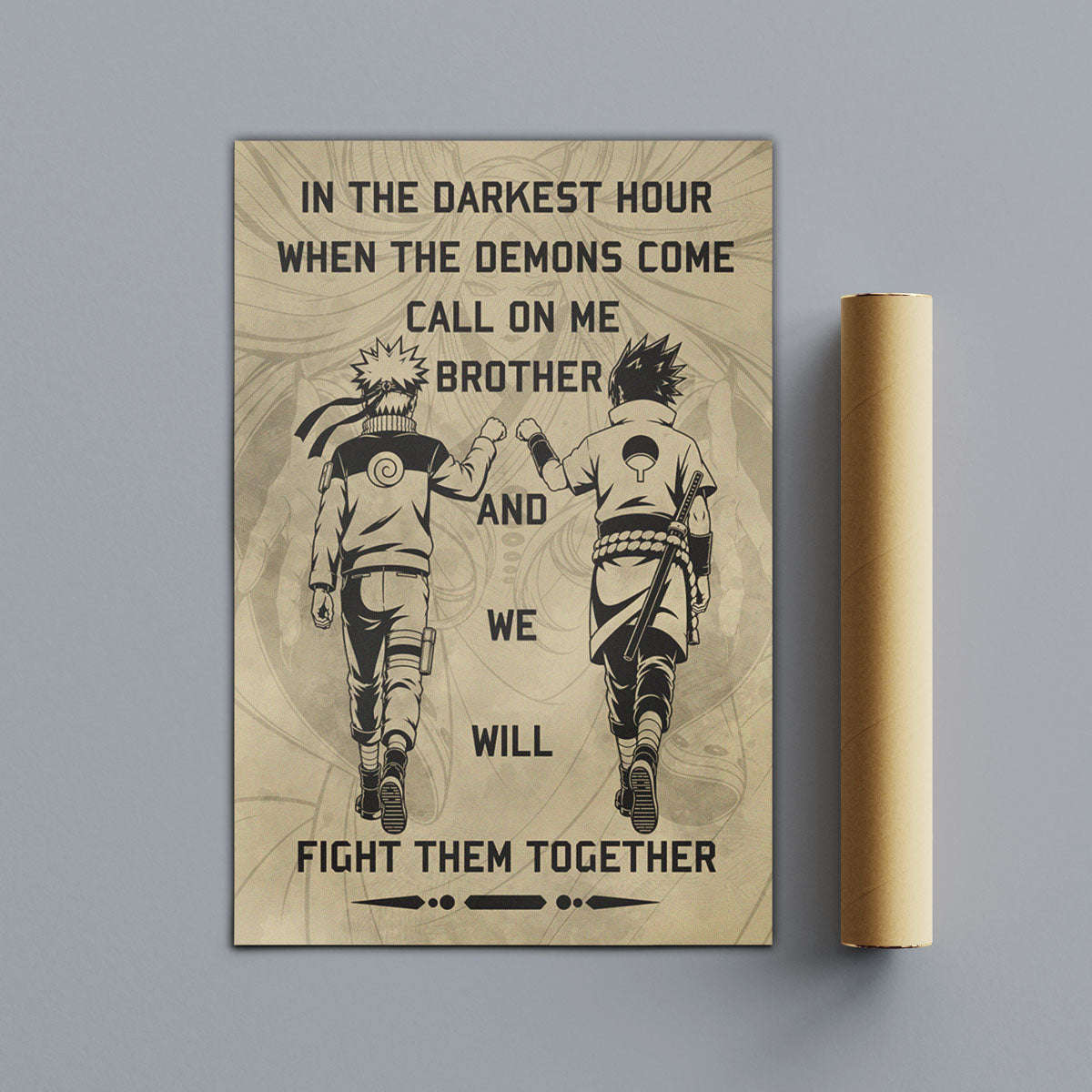 Naruto Canvas Wall Art - NA001 - Naruto Uzumaki - Sasuke Uchiha - Call On Me Brother