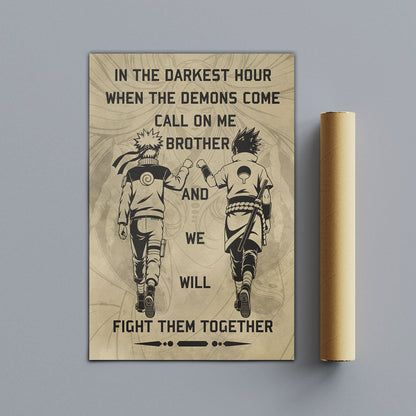 Naruto Canvas Wall Art - NA001 - Naruto Uzumaki - Sasuke Uchiha - Call On Me Brother