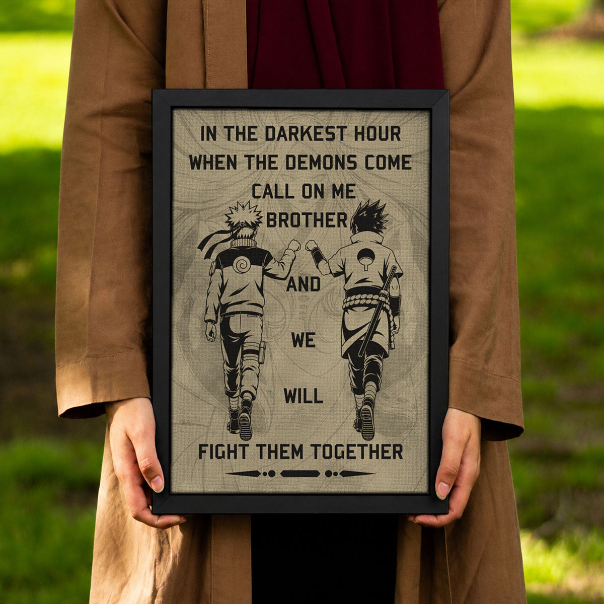 Naruto Canvas Wall Art - NA001 - Naruto Uzumaki - Sasuke Uchiha - Call On Me Brother