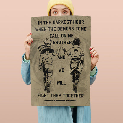 Naruto Canvas Wall Art - NA001 - Naruto Uzumaki - Sasuke Uchiha - Call On Me Brother