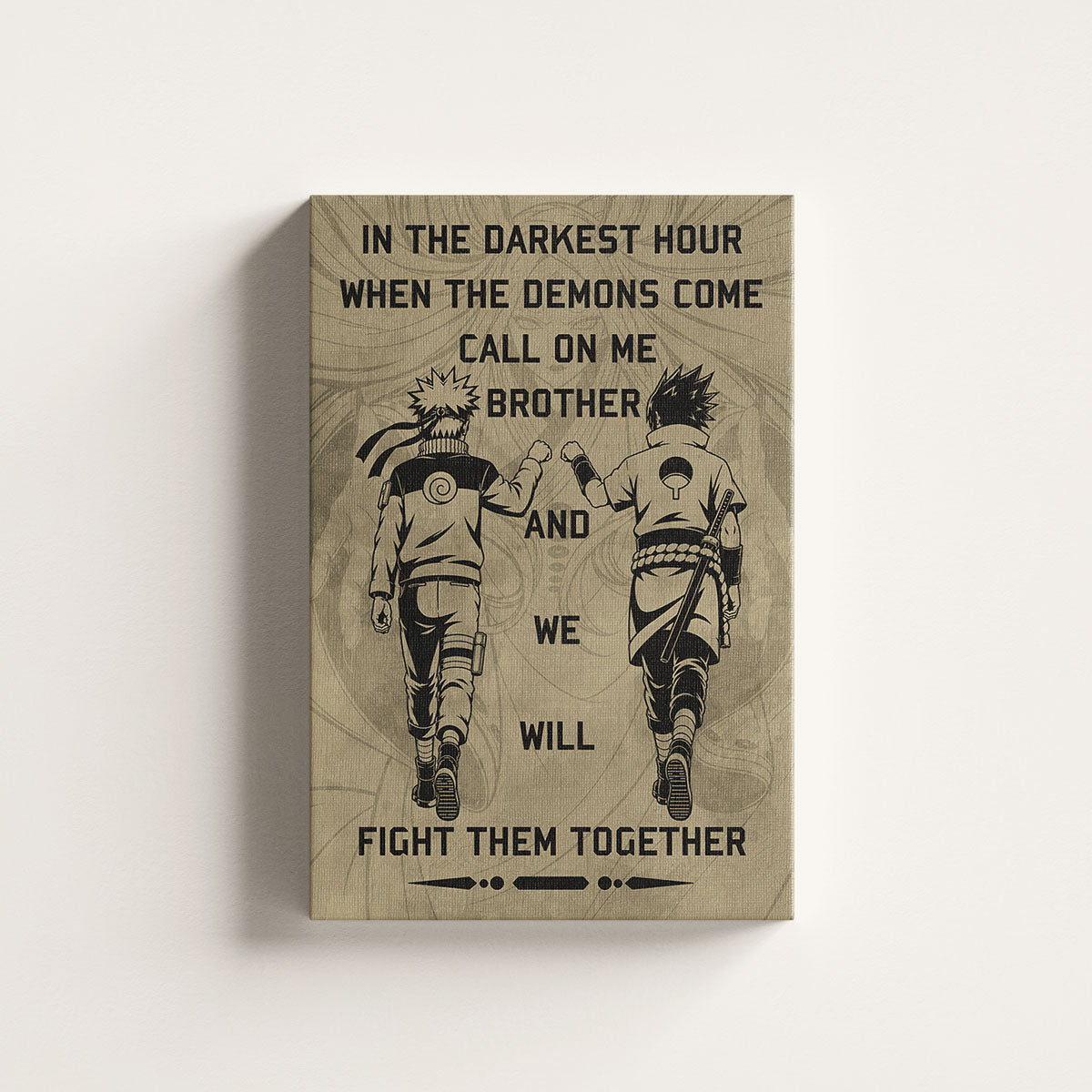 Naruto Canvas Wall Art - NA001 - Naruto Uzumaki - Sasuke Uchiha - Call On Me Brother
