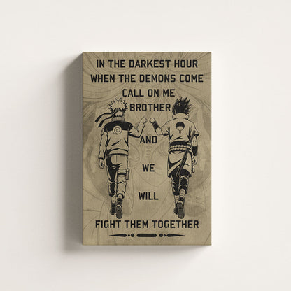 Naruto Canvas Wall Art - NA001 - Naruto Uzumaki - Sasuke Uchiha - Call On Me Brother