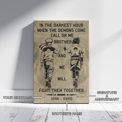 Naruto Canvas Wall Art - NA001 - Naruto Uzumaki - Sasuke Uchiha - Call On Me Brother