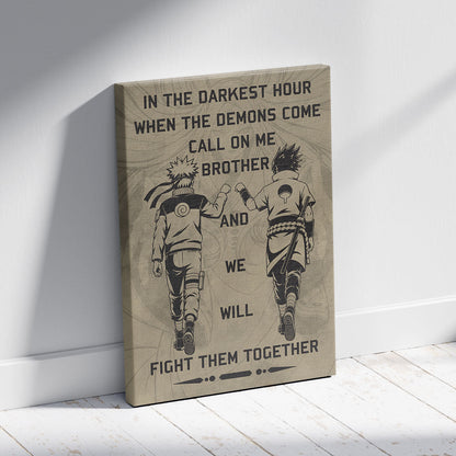 Naruto Canvas Wall Art - NA001 - Naruto Uzumaki - Sasuke Uchiha - Call On Me Brother