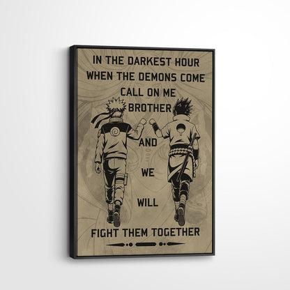 Naruto Canvas Wall Art - NA001 - Naruto Uzumaki - Sasuke Uchiha - Call On Me Brother