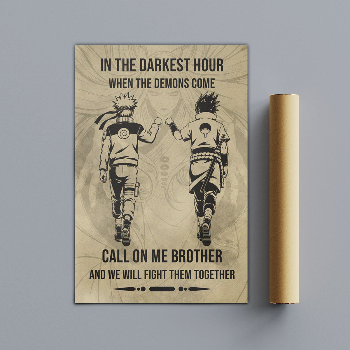 Naruto Canvas Wall Art - NA002 - Naruto Uzumaki - Sasuke Uchiha - Call On Me Brother