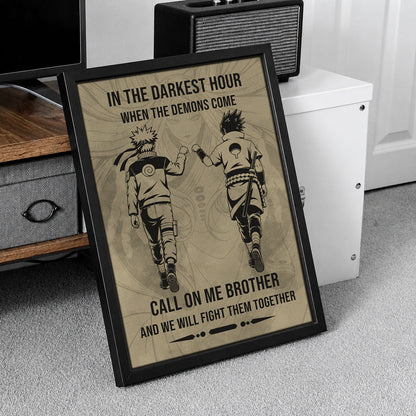 Naruto Canvas Wall Art - NA002 - Naruto Uzumaki - Sasuke Uchiha - Call On Me Brother