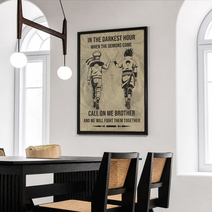 Naruto Canvas Wall Art - NA002 - Naruto Uzumaki - Sasuke Uchiha - Call On Me Brother