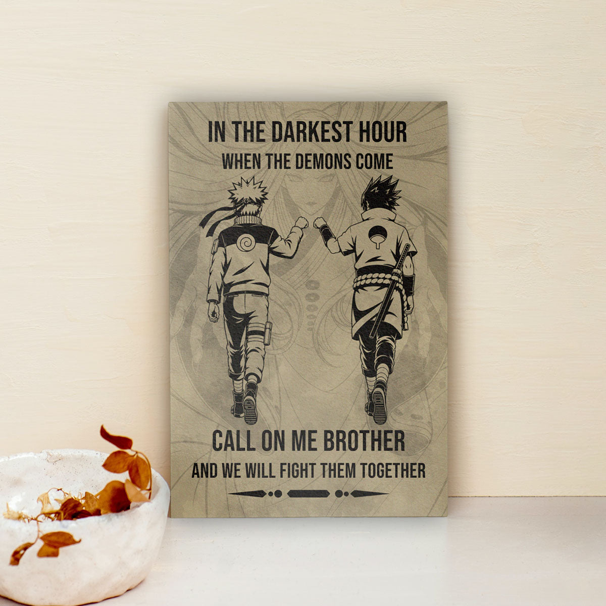 Naruto Canvas Wall Art - NA002 - Naruto Uzumaki - Sasuke Uchiha - Call On Me Brother
