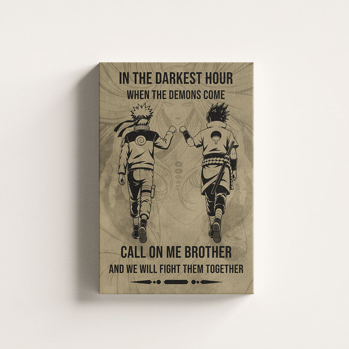 Naruto Canvas Wall Art - NA002 - Naruto Uzumaki - Sasuke Uchiha - Call On Me Brother