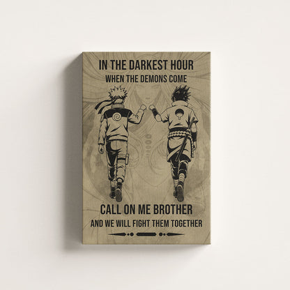 Naruto Canvas Wall Art - NA002 - Naruto Uzumaki - Sasuke Uchiha - Call On Me Brother