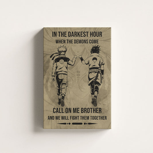 Naruto Canvas Wall Art - NA002 - Naruto Uzumaki - Sasuke Uchiha - Call On Me Brother