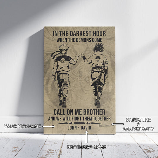 Naruto Canvas Wall Art - NA002 - Naruto Uzumaki - Sasuke Uchiha - Call On Me Brother