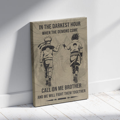 Naruto Canvas Wall Art - NA002 - Naruto Uzumaki - Sasuke Uchiha - Call On Me Brother