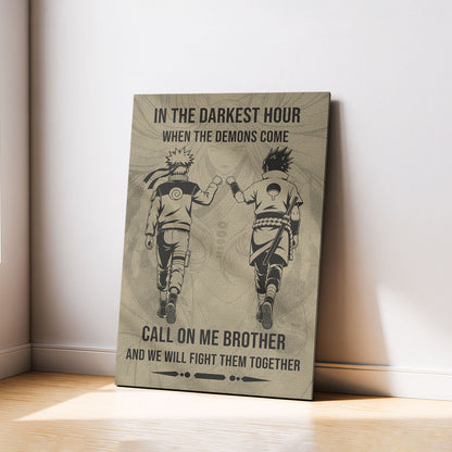 Naruto Canvas Wall Art - NA002 - Naruto Uzumaki - Sasuke Uchiha - Call On Me Brother