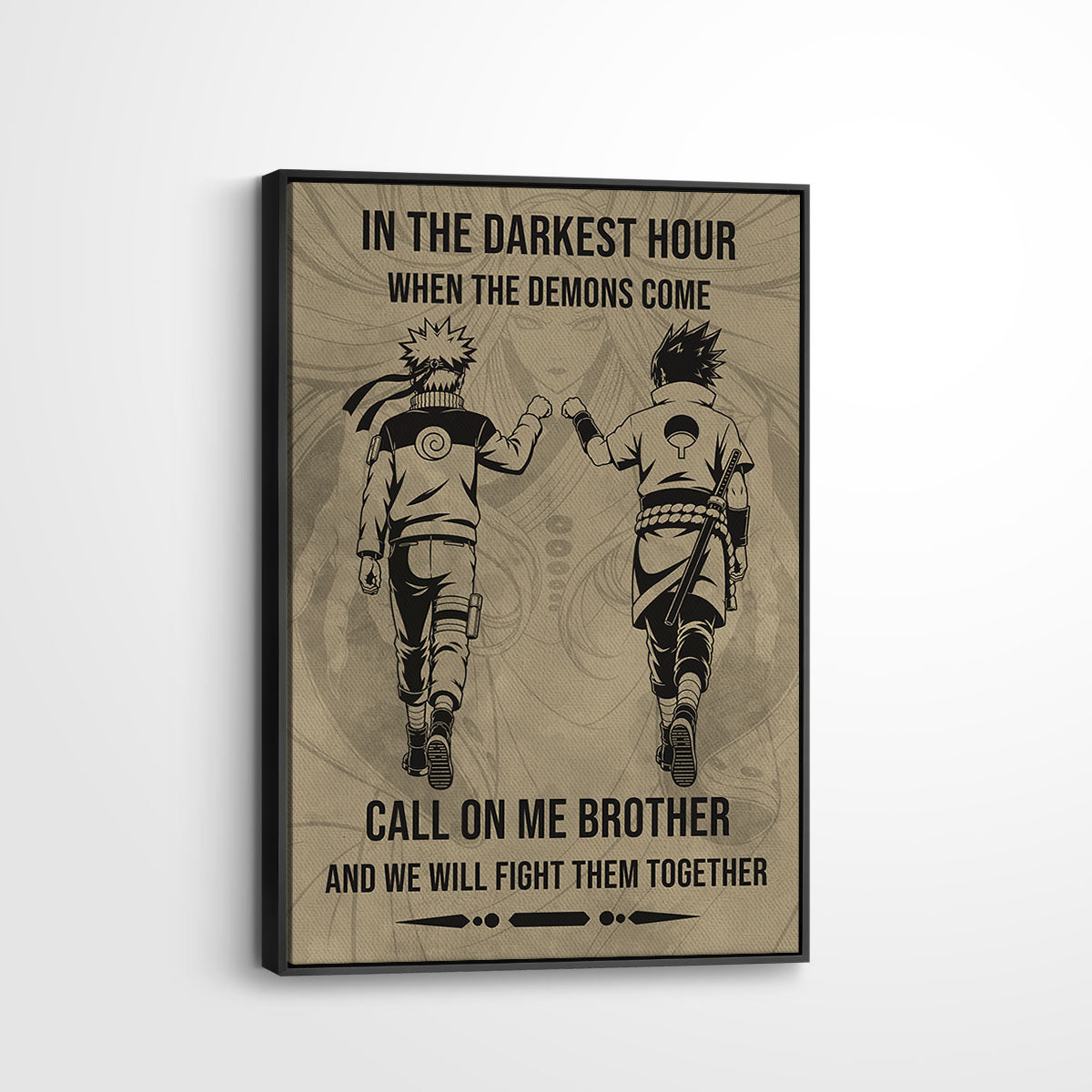 Naruto Canvas Wall Art - NA002 - Naruto Uzumaki - Sasuke Uchiha - Call On Me Brother