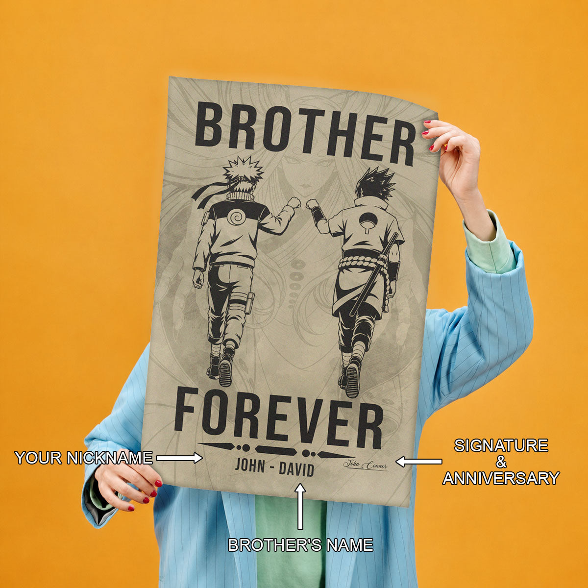 Naruto Canvas Wall Art - NA003 - Naruto Uzumaki - Sasuke Uchiha - Brother Forever