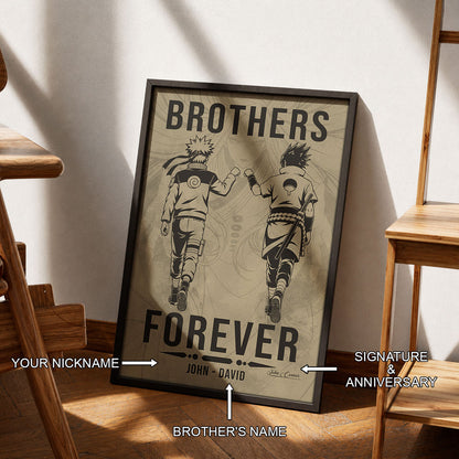 Naruto Canvas Wall Art - NA004 - Naruto Uzumaki - Sasuke Uchiha - Brothers Forever
