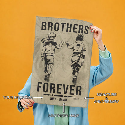 Naruto Canvas Wall Art - NA004 - Naruto Uzumaki - Sasuke Uchiha - Brothers Forever
