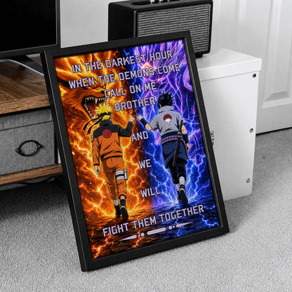 Naruto Canvas Wall Art - NA005 - Naruto Uzumaki - Sasuke Uchiha - Call On Me Brother