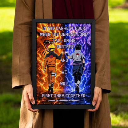 Naruto Canvas Wall Art - NA005 - Naruto Uzumaki - Sasuke Uchiha - Call On Me Brother