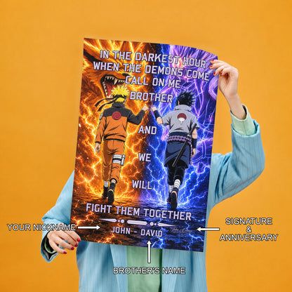 Naruto Canvas Wall Art - NA005 - Naruto Uzumaki - Sasuke Uchiha - Call On Me Brother