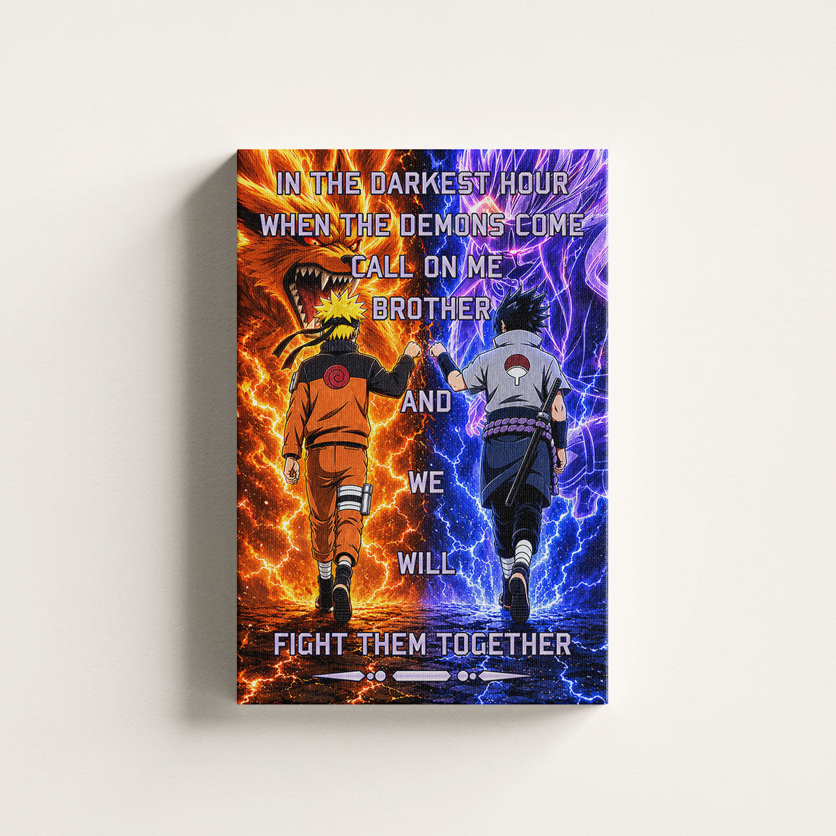 Naruto Canvas Wall Art - NA005 - Naruto Uzumaki - Sasuke Uchiha - Call On Me Brother